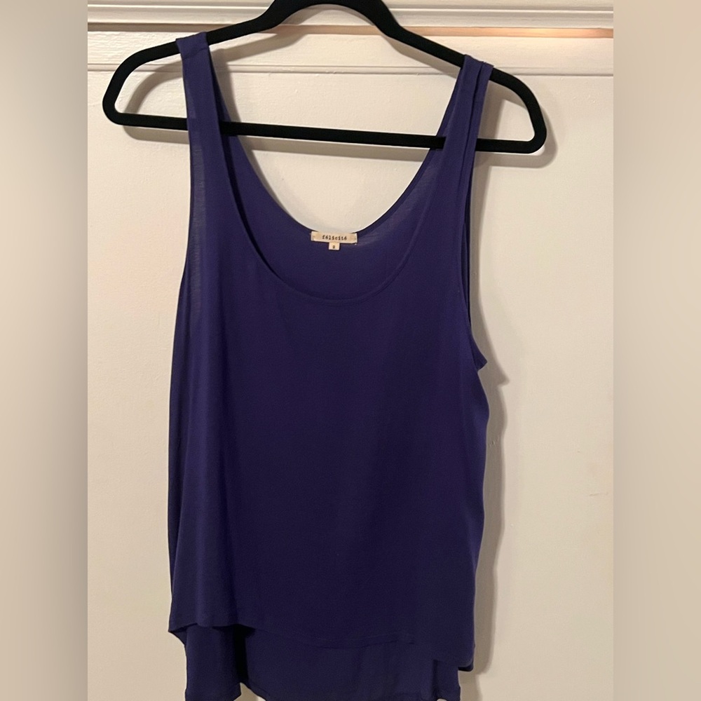 FELICITE Elegant Purple Hi-Low Sleeveless Top -Size 2